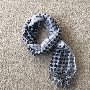 Black and White Polka Dot Scarf